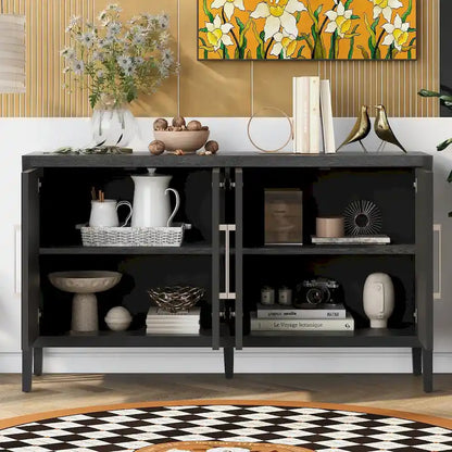 Modern Solid Wood Metal Cabinet Adjustable