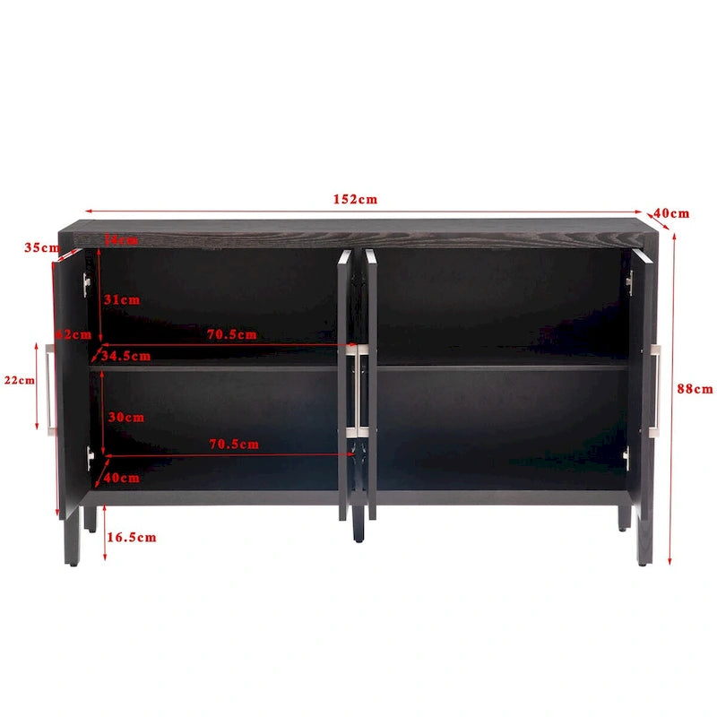 Modern Solid Wood Metal Cabinet Adjustable