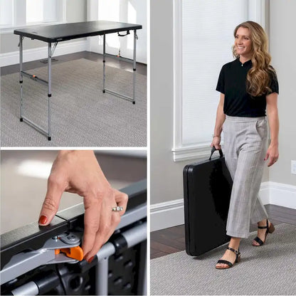 Lifetime 4-Foot Fold-In-Half Adjustable Table, Black (Light Commercial)