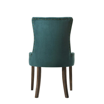 Transitional Wood Velvet Chair Upholstered