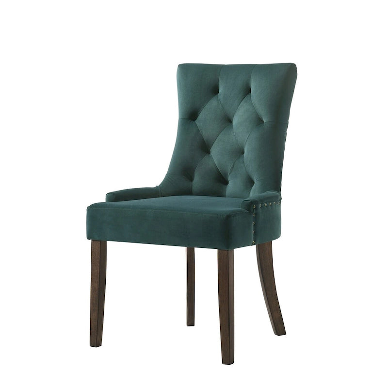 Transitional Wood Velvet Chair Upholstered