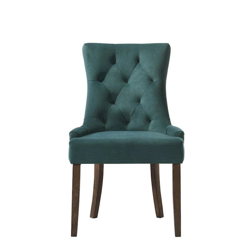 Transitional Wood Velvet Chair Upholstered