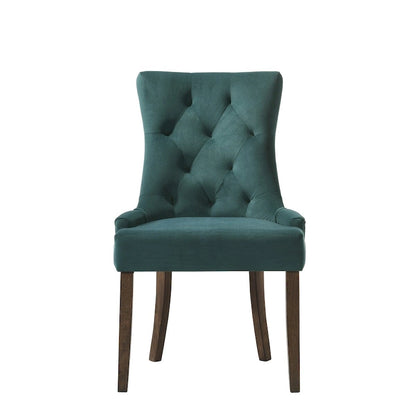 Transitional Wood Velvet Chair Upholstered