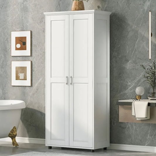 Storage Cabinet with Two Doors for Bathroom,Adjustable Shelf, MDF Board