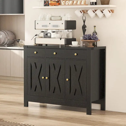 Farmhouse Solid Wood Metal Table with Storage