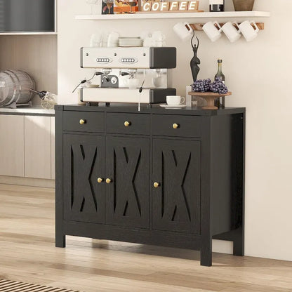 Farmhouse Solid Wood Metal Table with Storage