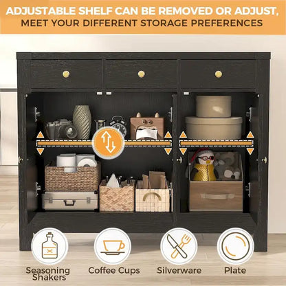 Farmhouse Solid Wood Metal Table with Storage