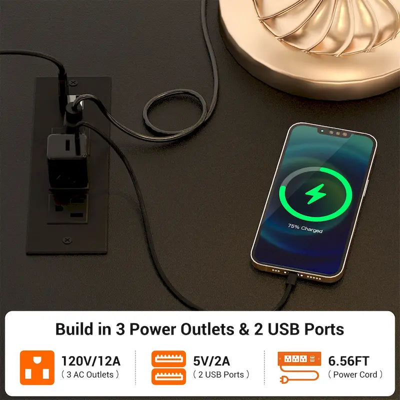 Rollway Dresser with Charge Station and LED Light,Chest With Drawers for Kids Room