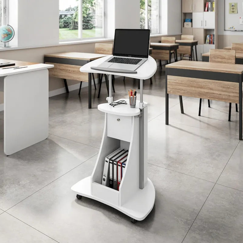 45.5 Inch Metal Engineered Wood Table with Storage