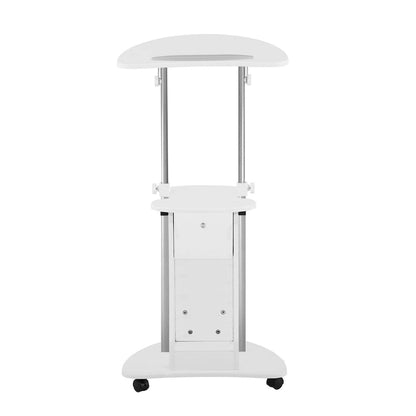 45.5 Inch Metal Engineered Wood Table with Storage