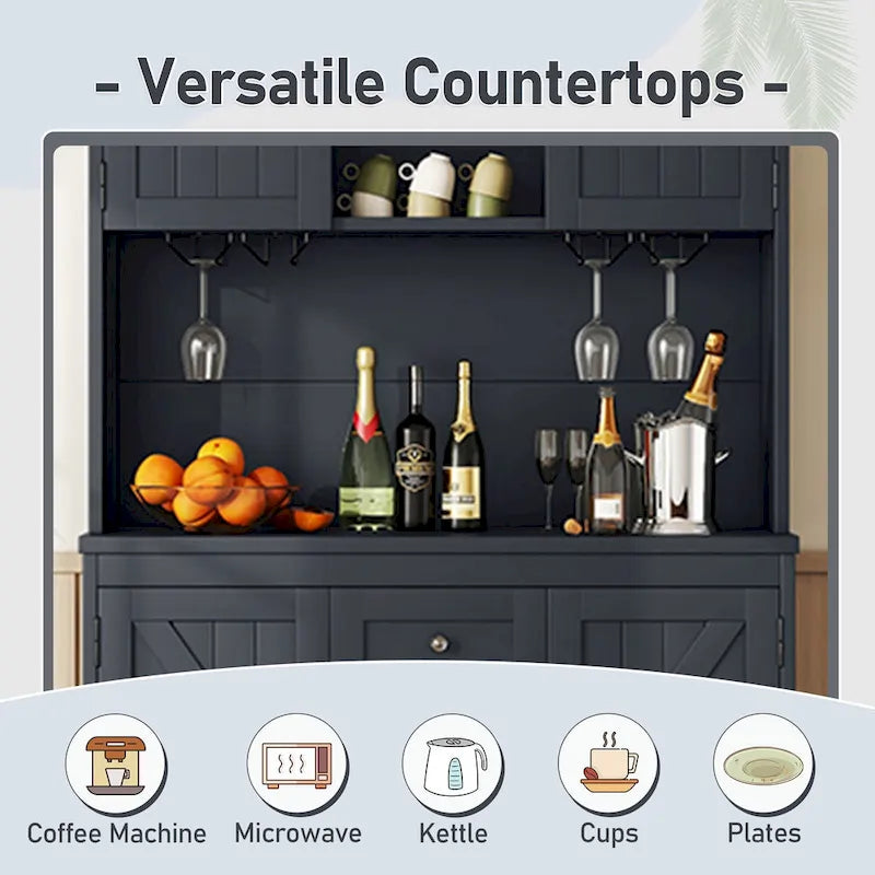 Full Glass Engineered Wood Cabinet with Storage