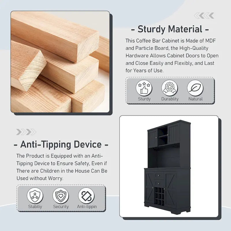 Full Glass Engineered Wood Cabinet with Storage