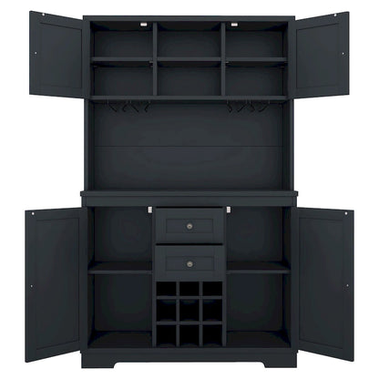 Full Glass Engineered Wood Cabinet with Storage