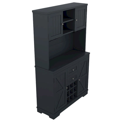 Full Glass Engineered Wood Cabinet with Storage