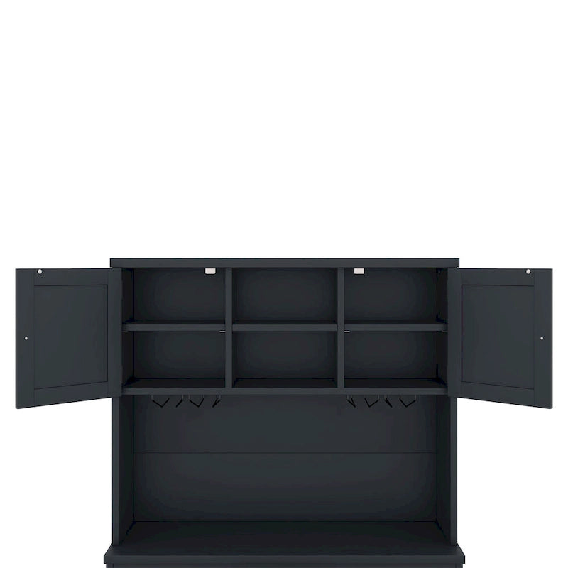 Full Glass Engineered Wood Cabinet with Storage