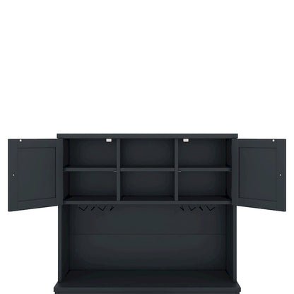 Full Glass Engineered Wood Cabinet with Storage