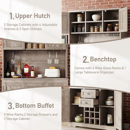 Full Glass Engineered Wood Cabinet with Storage