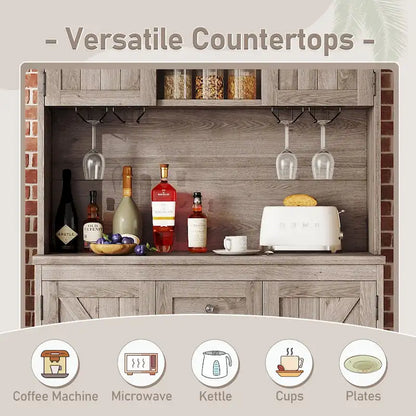 Full Glass Engineered Wood Cabinet with Storage