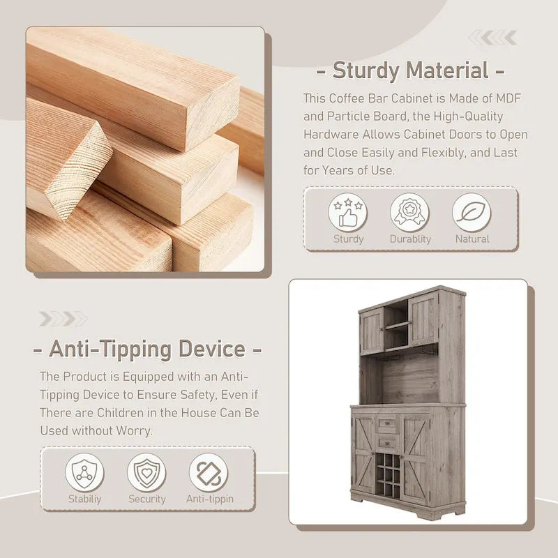 Full Glass Engineered Wood Cabinet with Storage