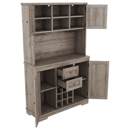 Full Glass Engineered Wood Cabinet with Storage