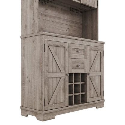 Full Glass Engineered Wood Cabinet with Storage