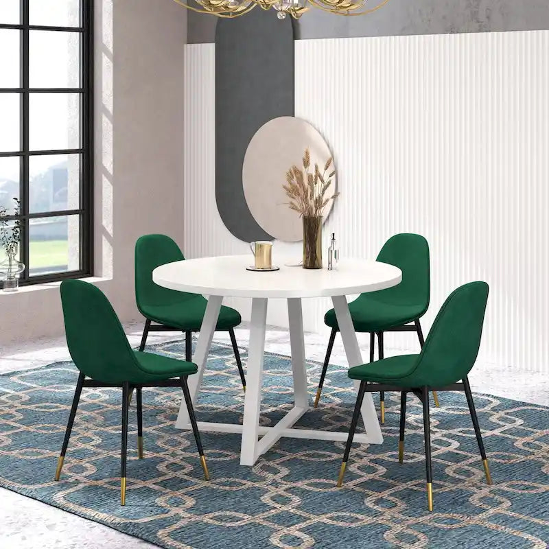 1.20 Inch Contemporary Wood Metal Table Upholstered