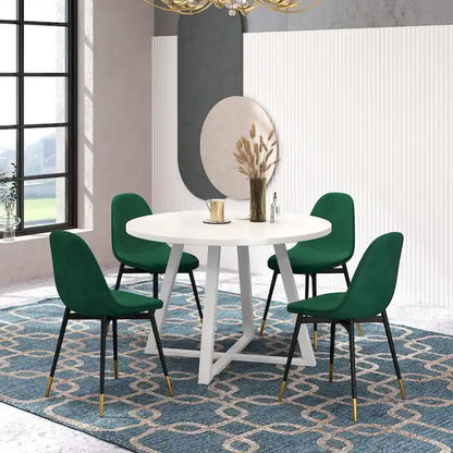 1.20 Inch Contemporary Wood Metal Table Upholstered