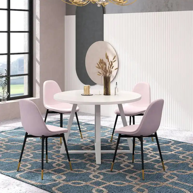 1.20 Inch Contemporary Wood Metal Table Upholstered