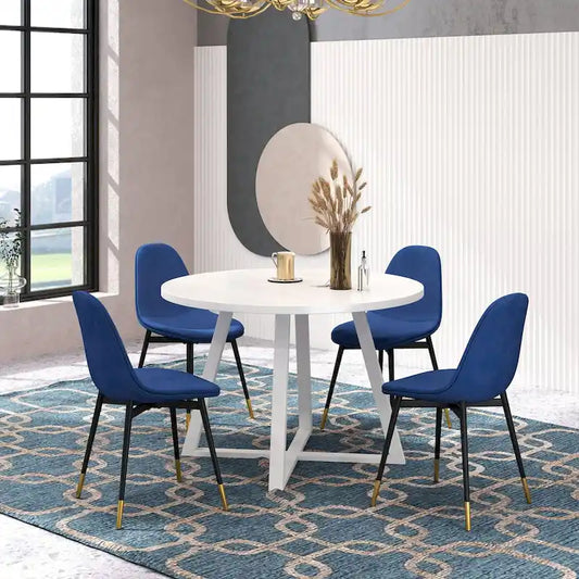1.20 Inch Contemporary Wood Metal Table Upholstered
