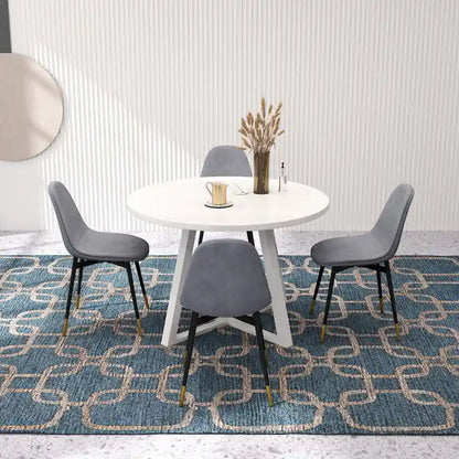 1.20 Inch Contemporary Wood Metal Table Upholstered