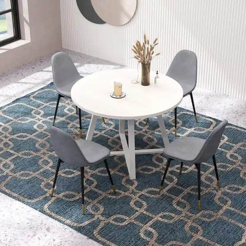 1.20 Inch Contemporary Wood Metal Table Upholstered