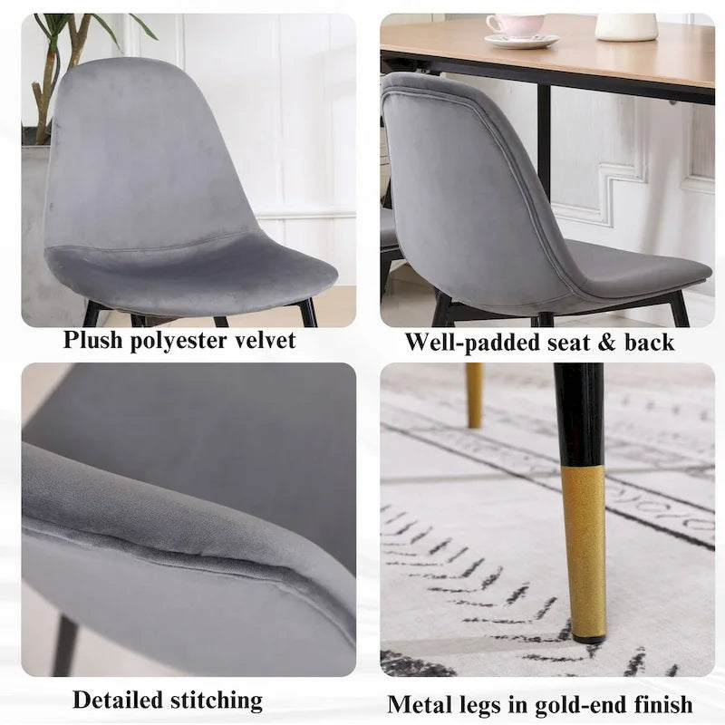 1.20 Inch Contemporary Wood Metal Table Upholstered