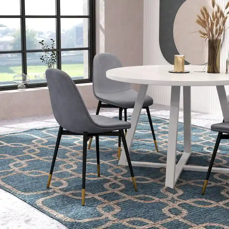 1.20 Inch Contemporary Wood Metal Table Upholstered