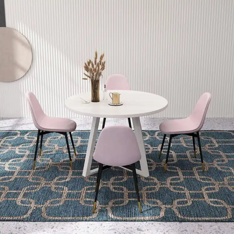 1.20 Inch Contemporary Wood Metal Table Upholstered