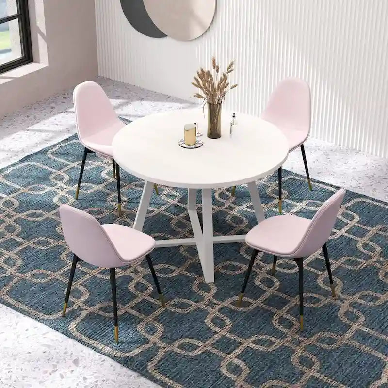 1.20 Inch Contemporary Wood Metal Table Upholstered