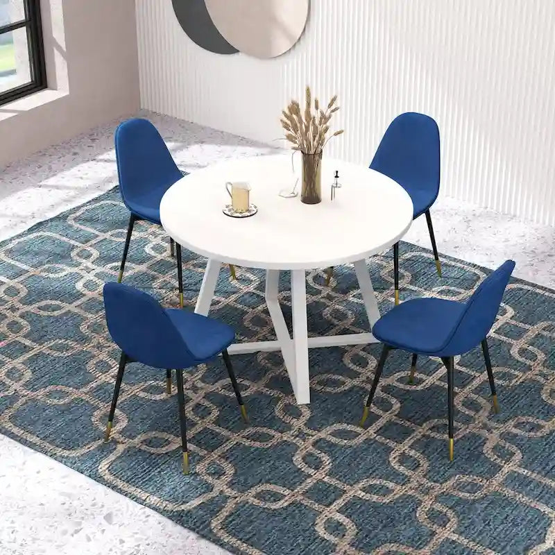 1.20 Inch Contemporary Wood Metal Table Upholstered