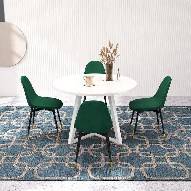 1.20 Inch Contemporary Wood Metal Table Upholstered