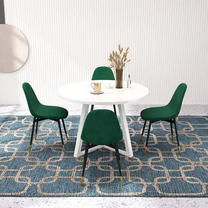 1.20 Inch Contemporary Wood Metal Table Upholstered