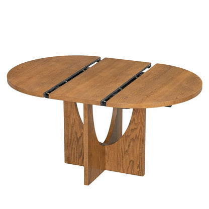 Full 30 Inch Modern Solid Wood Linen Dining Set Extendable