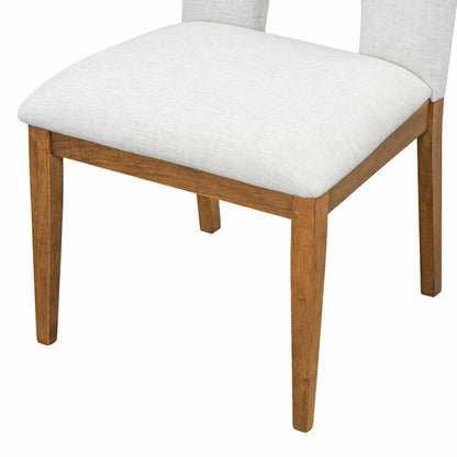 Full 30 Inch Modern Solid Wood Linen Dining Set Extendable