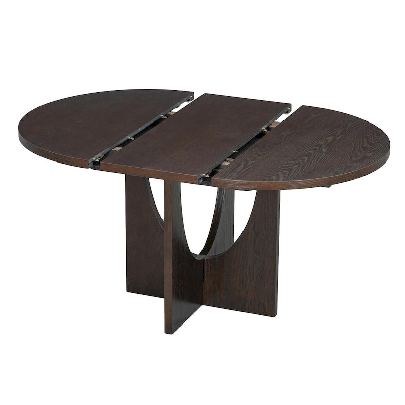 Full 30 Inch Modern Solid Wood Linen Dining Set Extendable