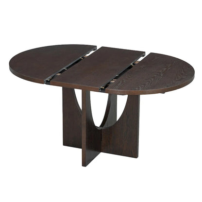 Full 30 Inch Modern Solid Wood Linen Dining Set Extendable