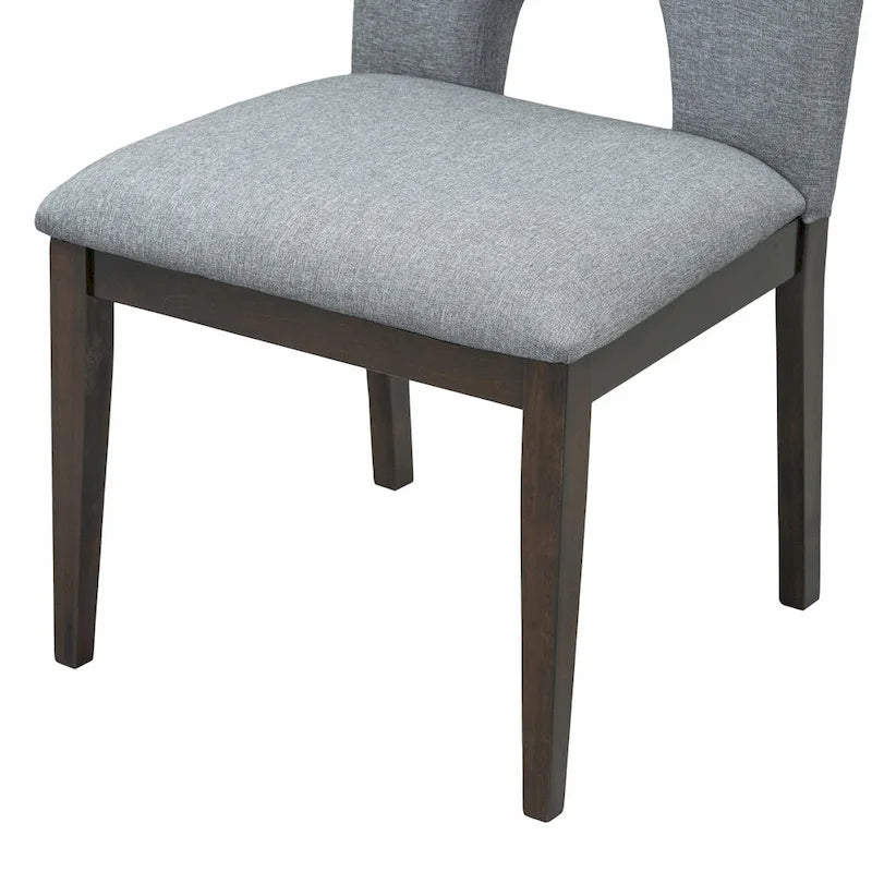 Full 30 Inch Modern Solid Wood Linen Dining Set Extendable