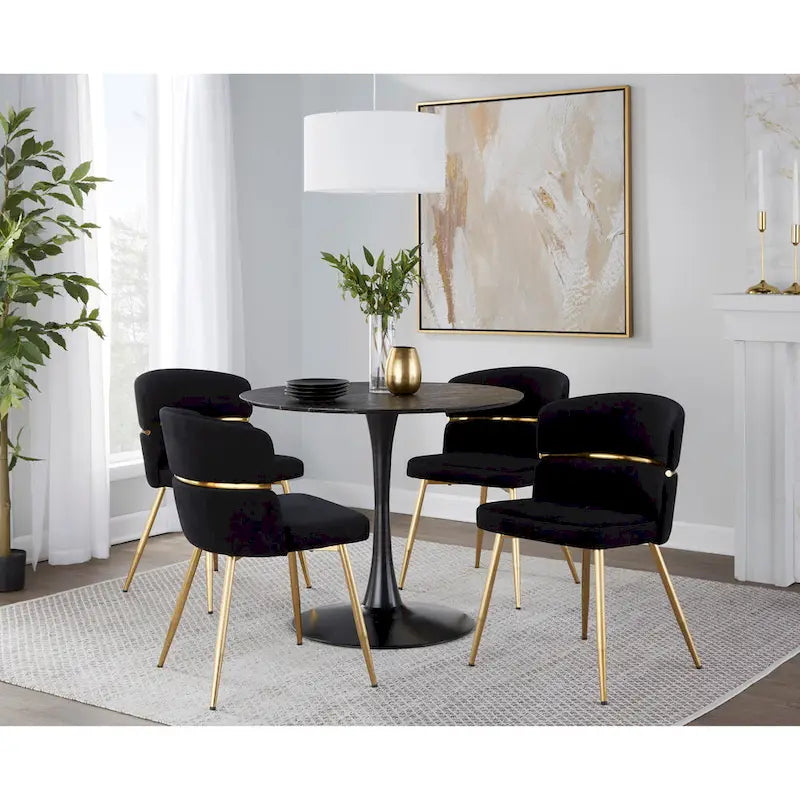 20.25 Inch Modern Metal Velvet Chair