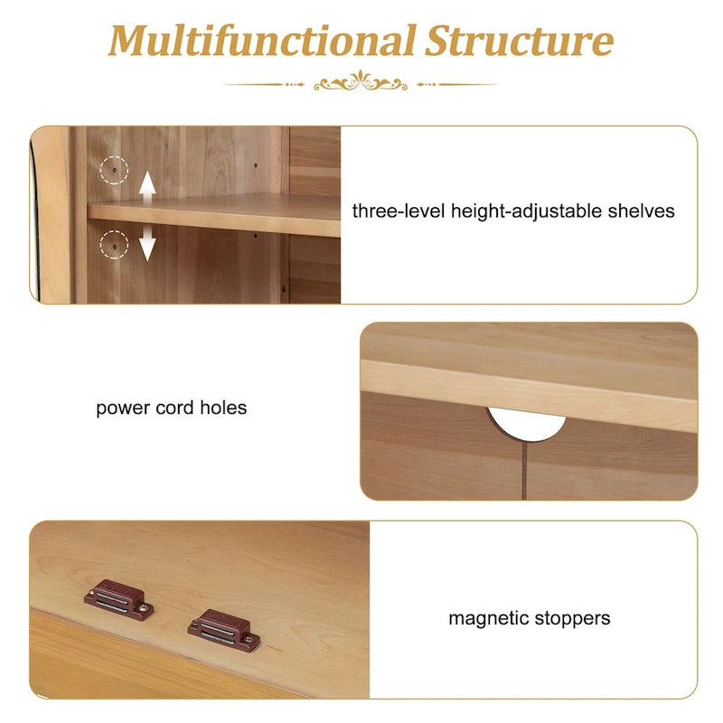 Farmhouse Wood Metal Table Adjustable