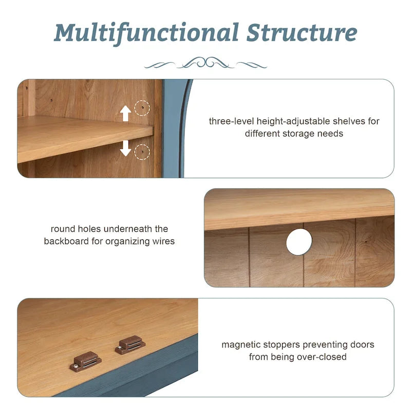 Farmhouse Wood Metal Table Adjustable